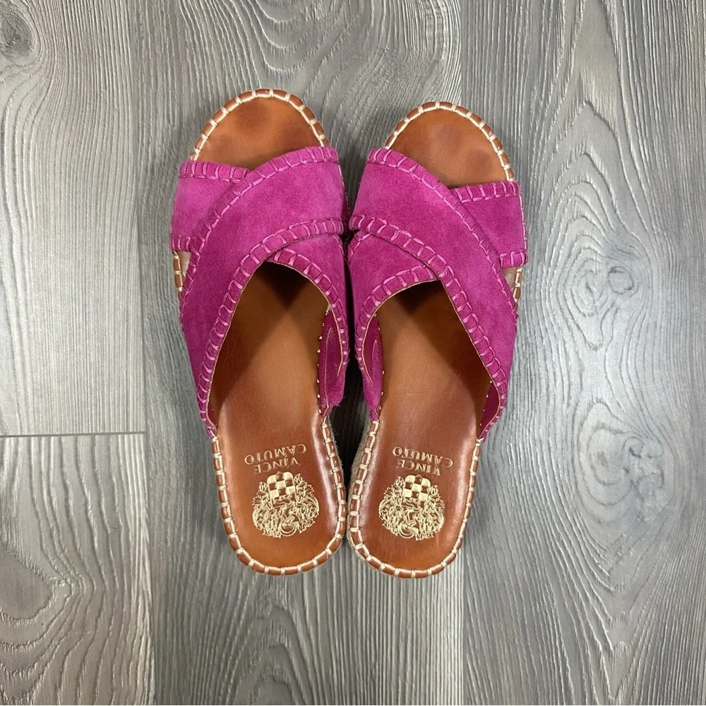 Vince Camuto Fuchsia Suede Platform Espadrille Sandals‎ 7.5W